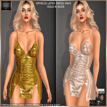 Second Life Marketplace - SAS - Ophelia Latex Gold & Nude Pack